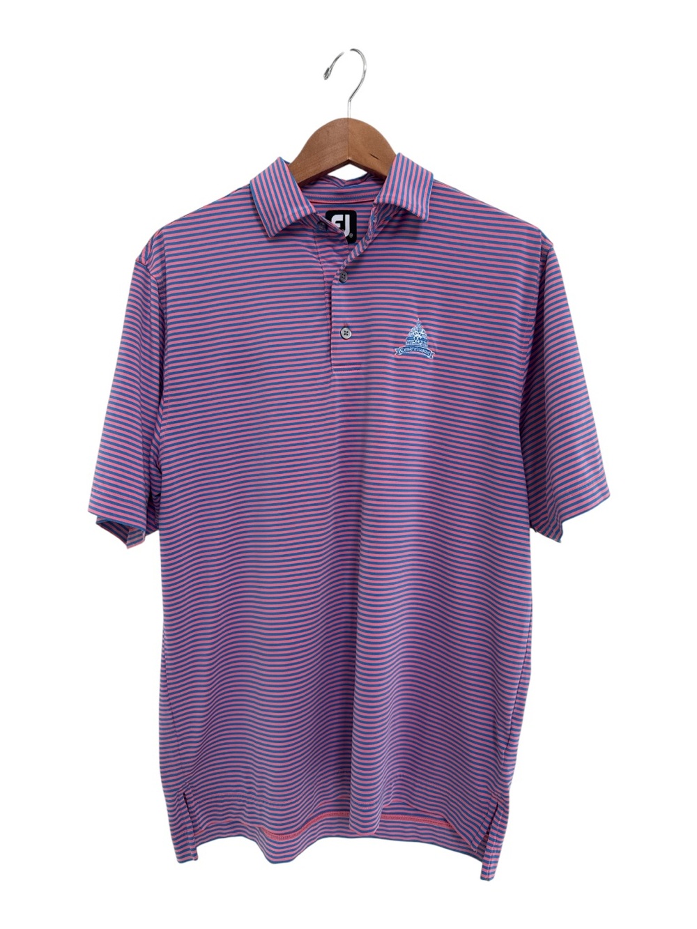 FootJoy Blue and Navy Striped Men’s Golf Polo